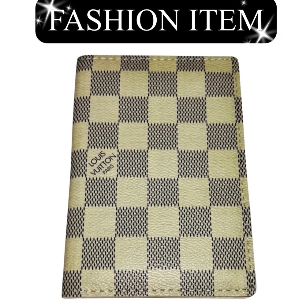 PASSPORT: Beige & Brown Checkered, NWOT